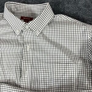 RED HOUSE Men's Non Iron Long Sleeve Button Down Check Dress Shirt Size M